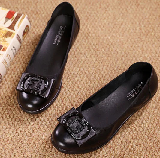 Cuir de vache de haute qualité, semelle souple, chaussures plates antidérapantes